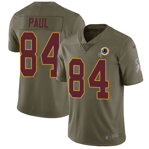 Nike Redskins #84 Niles Paul Olive Men's Stitched NFL Limited Salute to Service Jersey